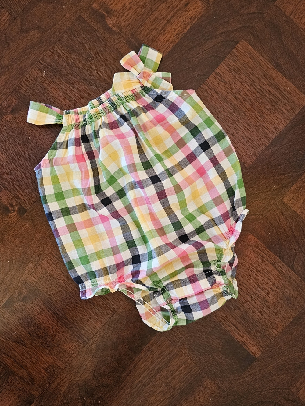GAP Baby Girls Adorable Multicolor Pastel Gingham Romper 3/6M
